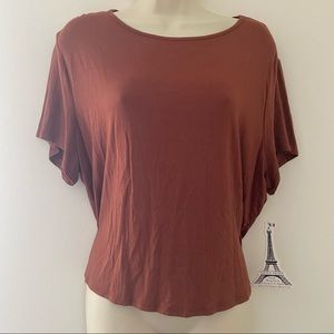 PLUS SIZE(3X) BROWN CROP TOP